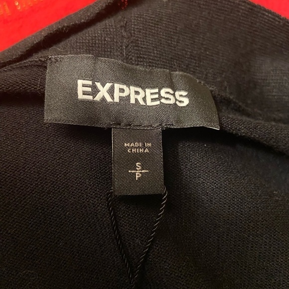 Express Black and White Striped Long Cardigan NWT Size Small - Picture 4 of 7